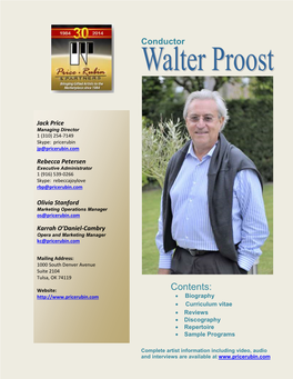 Walter Proost — Biography