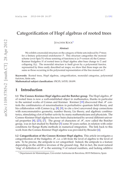 Categorification of Hopf Algebras of Rooted Trees