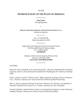 Supreme Court of the State of Arizona