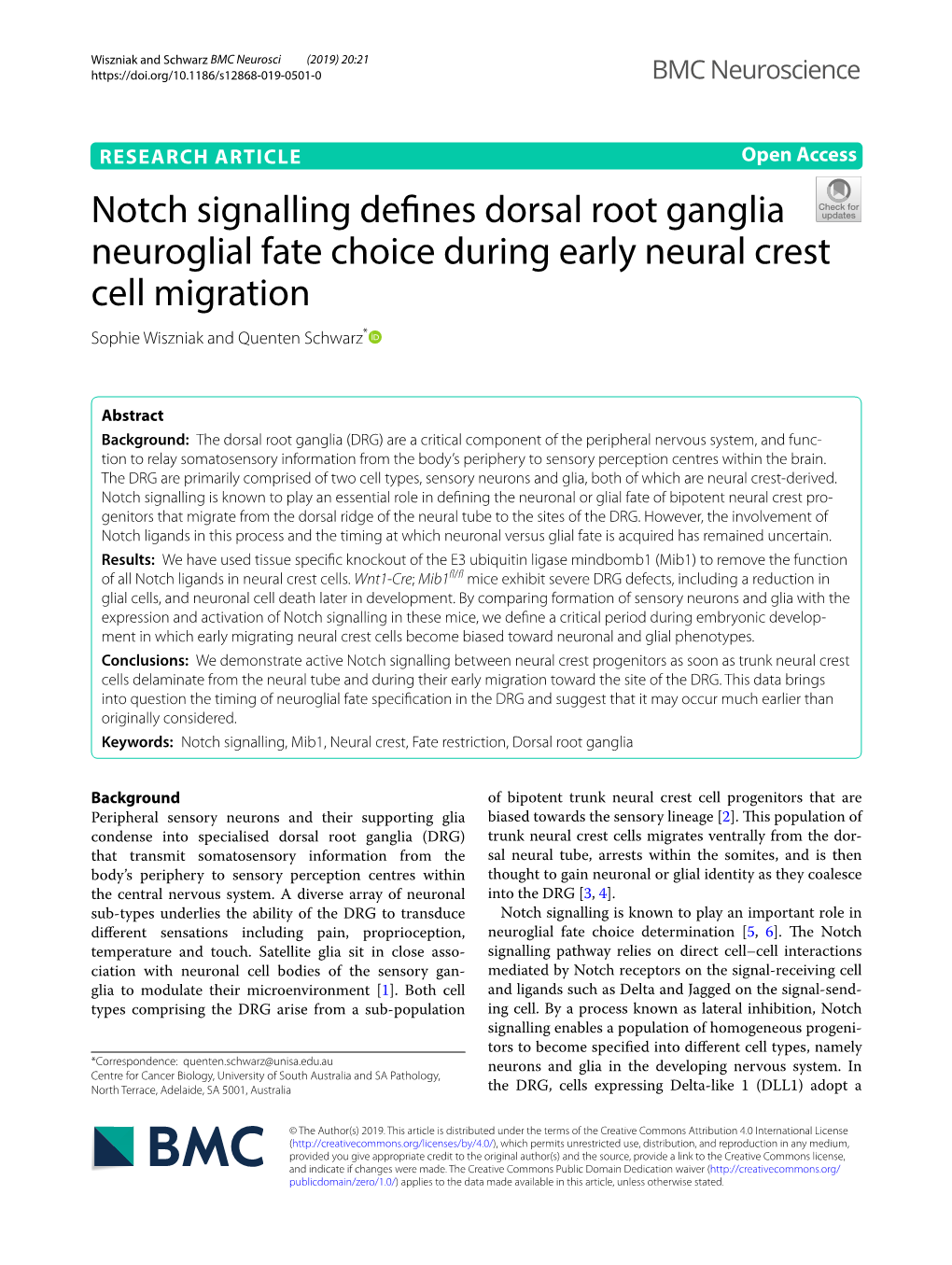 Notch Signalling Defines Dorsal Root Ganglia Neuroglial Fate Choice