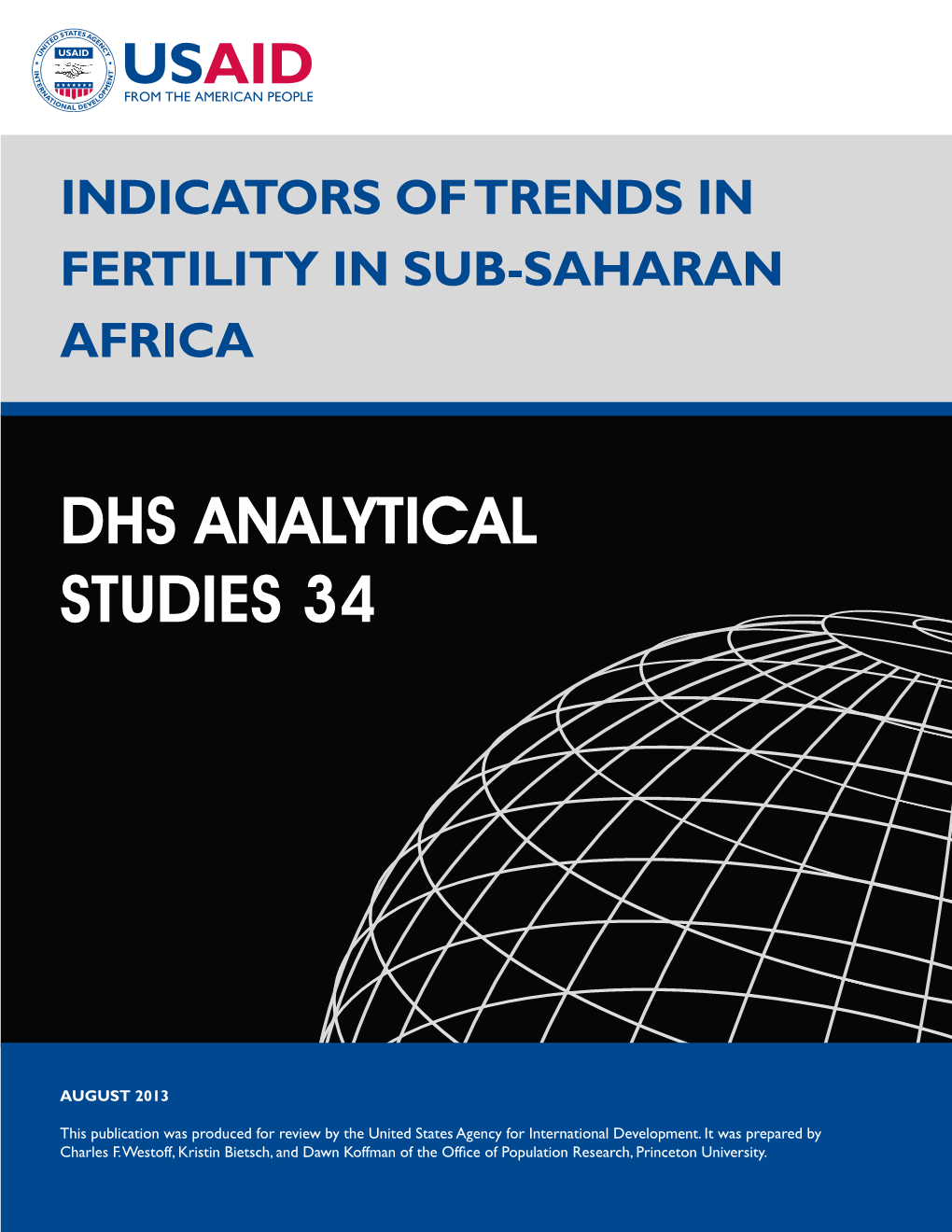 Indicators of Trends in Fertility in Sub-Saharan Africa