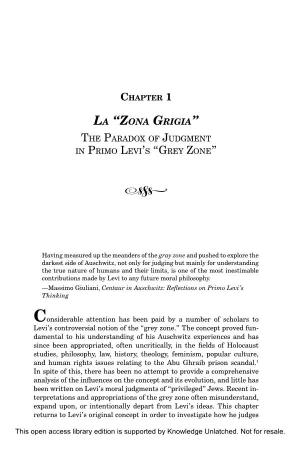 Zona Grigia” the Paradox of Judgment in Primo Levi’S “Grey Zone”