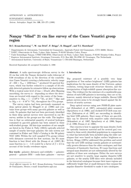 Nançay "Blind” 21 Cm Line Survey of the Canes Venatici Group Region