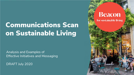 Communications Scan on Sustainable Living