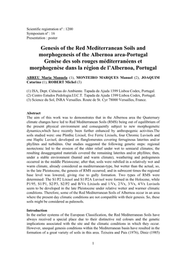 Genesis of the Red Mediterranean Soils and Morphogenesis of The