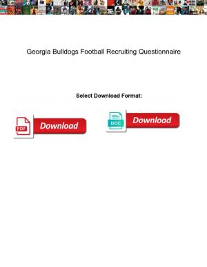 Georgia Bulldogs Football Recruiting Questionnaire