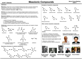 Mesoionic Compounds 3/25/17