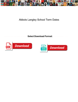 Abbots Langley School Term Dates