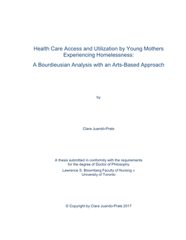 Health Care Access and Utilization by Young Mothers Experiencing Homelessness: a Bourdieusian Analysis with an Arts-Based Approach