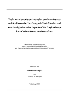 Tephrostratigraphy, Petrography, Geochemistry
