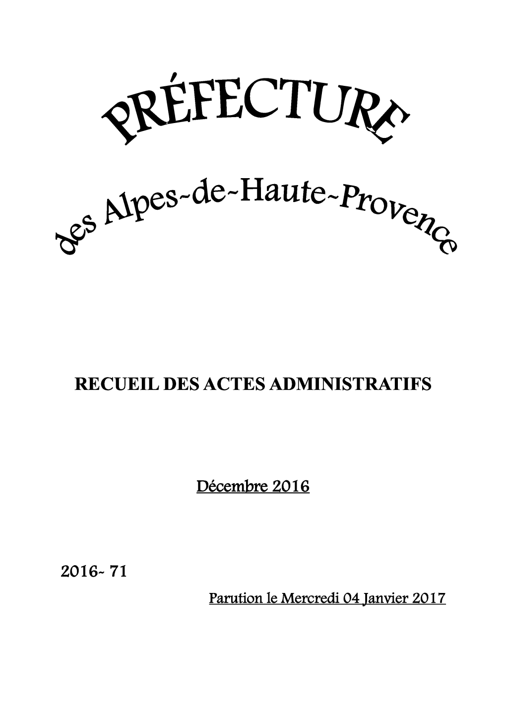 Recueil Des Actes Administratifs