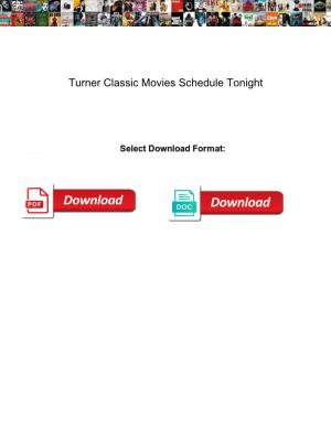 Turner Classic Movies Schedule Tonight