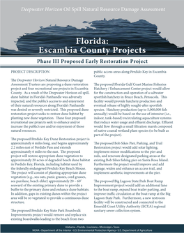 Florida: Escambia County Projects Phase III Proposed Early Restoration Project