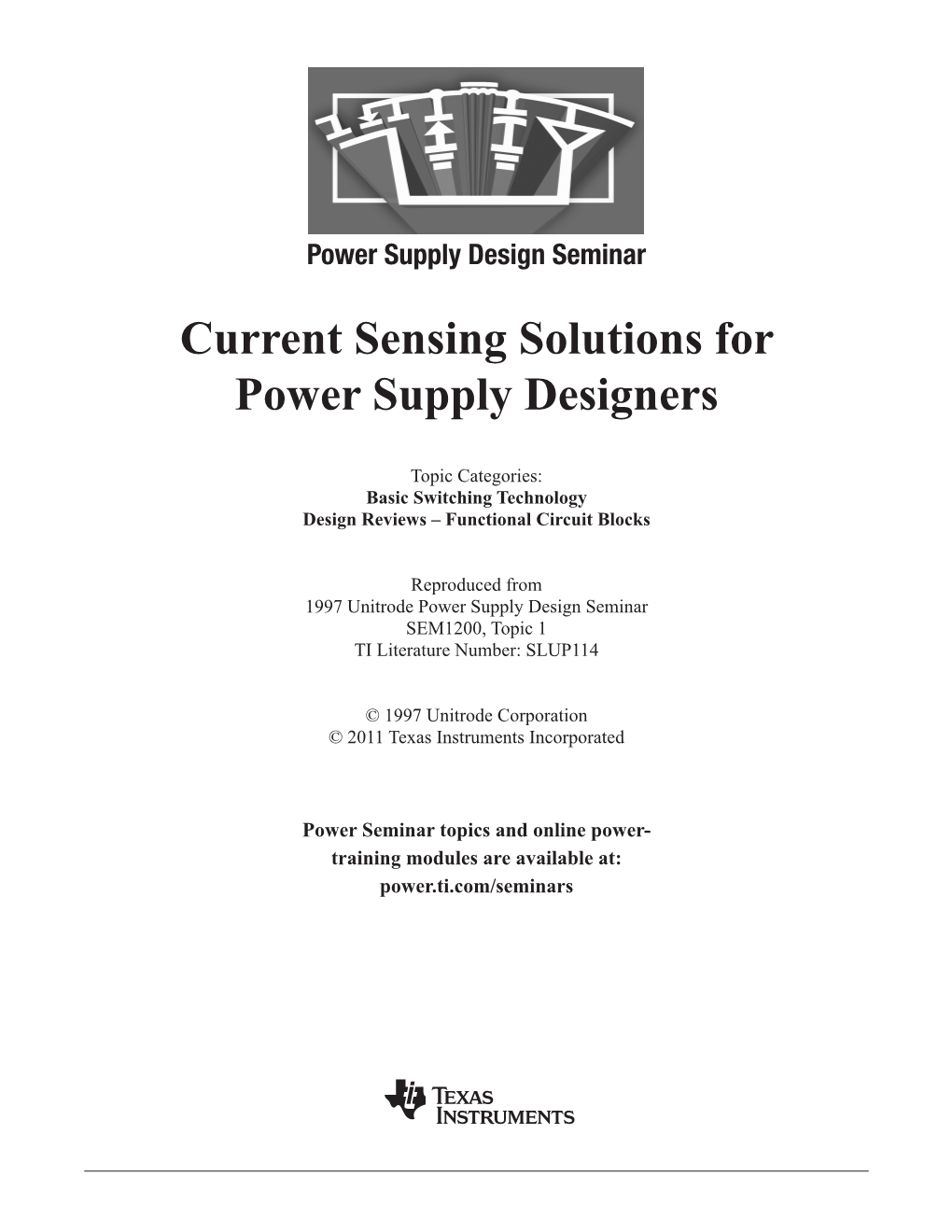 Current-Sensing Solutions for Power-Supply Designers