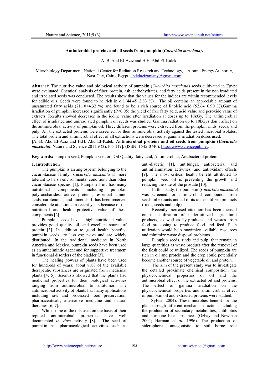 Antimicrobial Proteins and Oil Seeds from Pumpkin (Cucurbita Moschata)