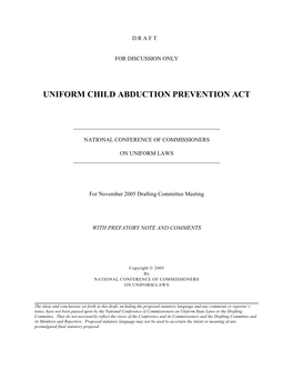 Uniform Child Abduction Prevention Act