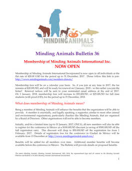 Minding Animals Bulletin 36