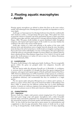 2. Floating Aquatic Macrophytes – Azolla