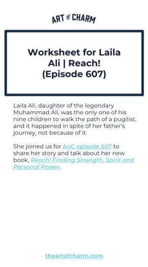 Worksheet for Laila Ali | Reach! (Episode 607)