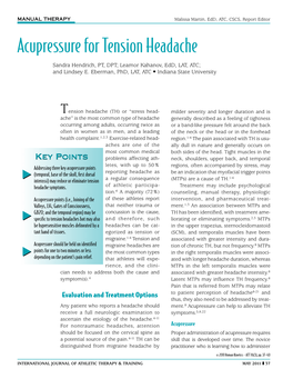Acupressure for Tension Headache