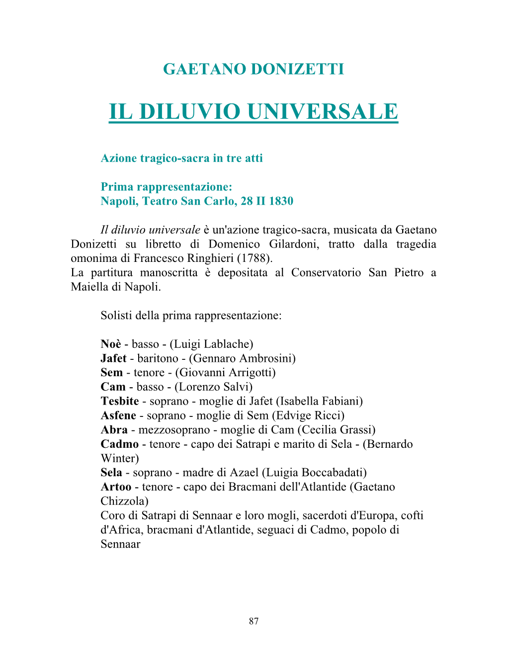 Il Diluvio Universale