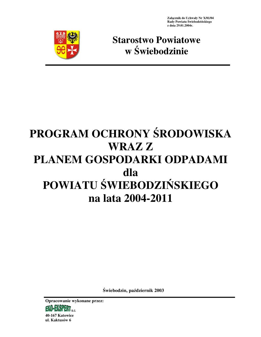 Powiatowy Program Ochrony Środowiska