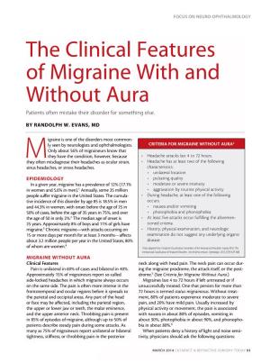 The Clinical Features of Migraine with and Without Aura Patients Often Mistake Their Disorder for Something Else