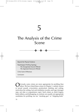 The Analysis of the Crime Scene