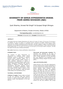 Diversity of Genus Hyphodontia Erikss. from Jammu Division (J&K)