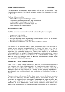 Road Traffic Reduction Report Annex to LTP This Section Contains An