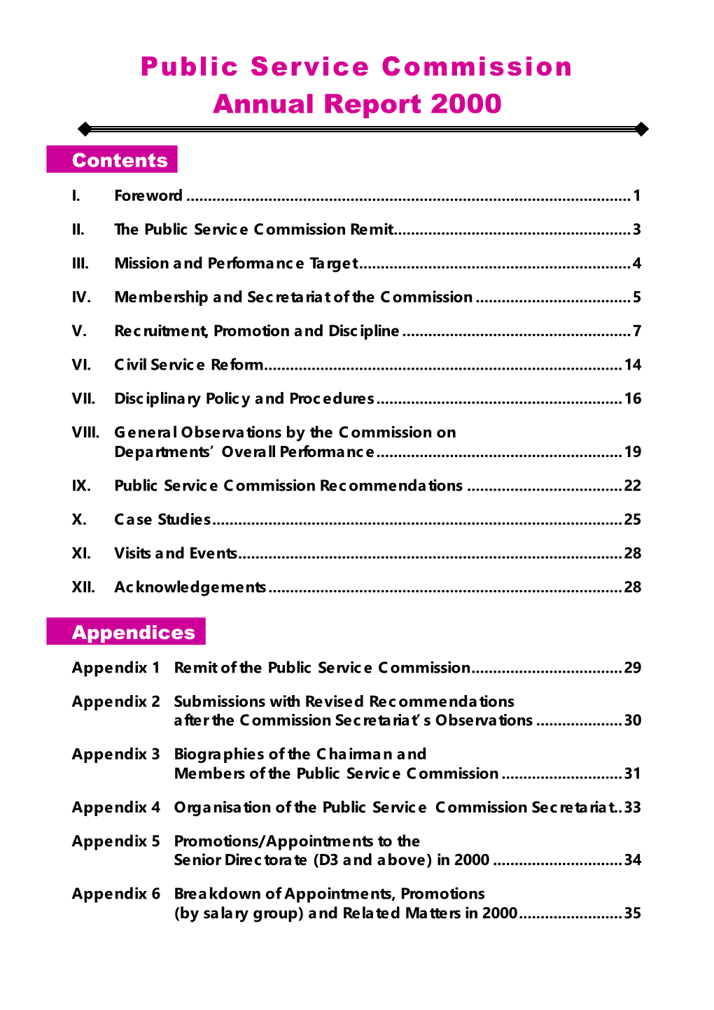 Public Service Commission Annual Report 2000