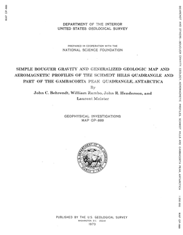 SIMPLE BOUGUER GRA\7 L'fy and GENERALIZED GEOLOGIC MAP