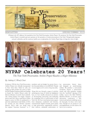 NYPAP Celebrates 20 Years!