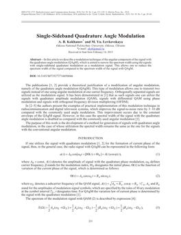 Single-Sideband Quadrature Angle Modulation A