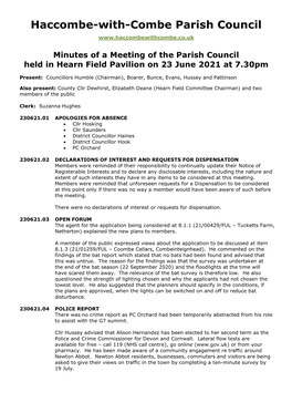 Haccombe with Combe – Parish Council