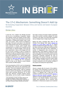 The 17+1 Mechanism: Something Doesn't Add Up