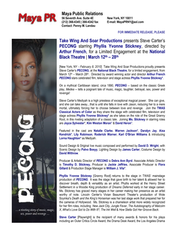 PECONG Starring Phyllis Yvonne Stickney, Directed by Arthur French, for a Limited Engagement at the National Black Theatre | March 12Th – 28Th