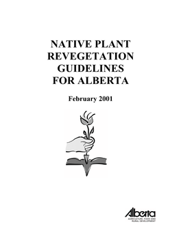 Native Plant Revegetation Guidelines for Alberta