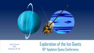 Exploration of the Ice Giants AURA Washington, DC, USA 16Th Appleton Space Conference