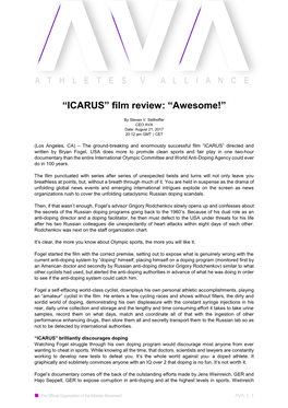 ICARUS” Film Review: “Awesome!”