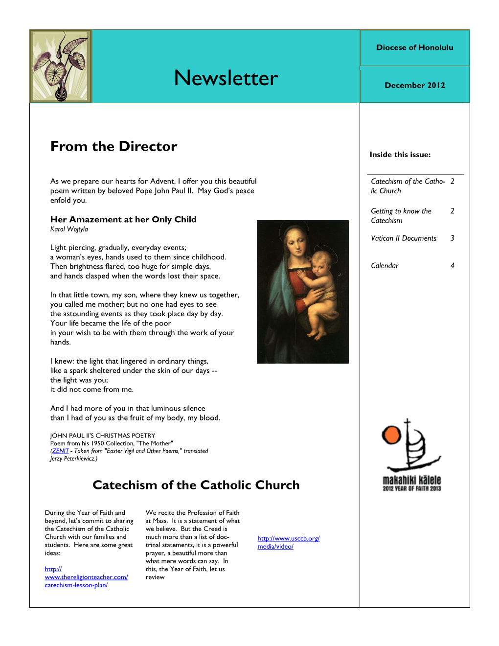 Newsletter December 2012