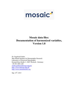 Mosaic Data Files Harmonized Variables Version