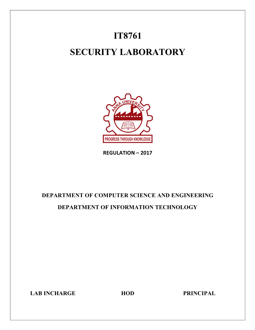 IT8761 Security Laboratory Manual