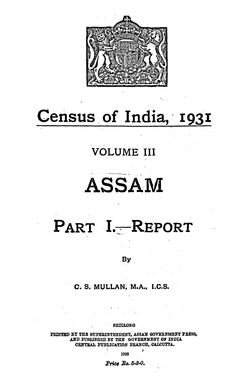 Census. of India,· 1931