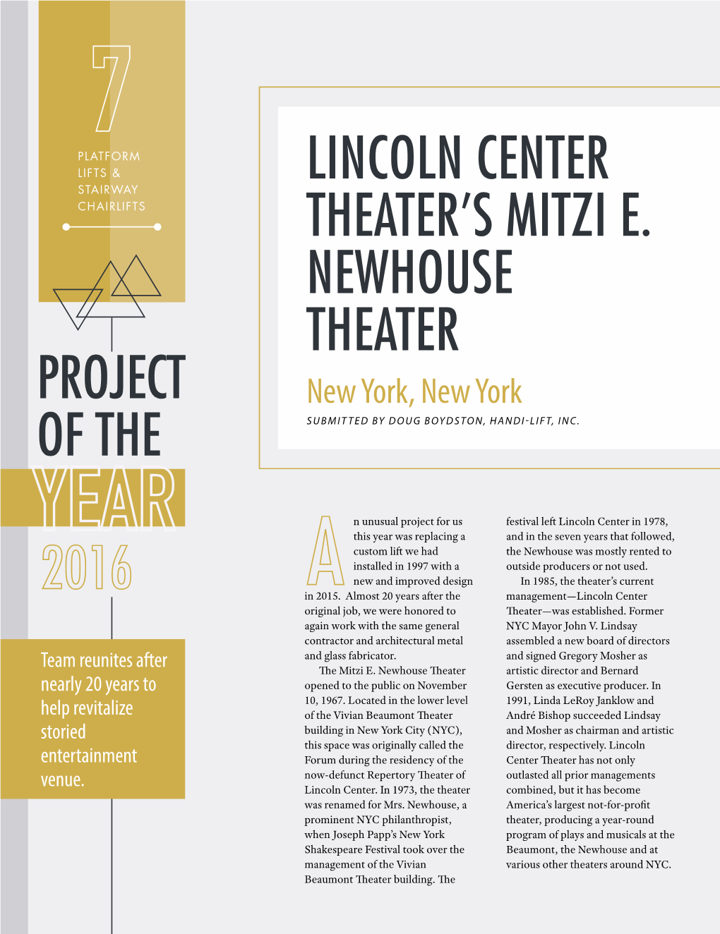 Project of the Lincoln Center Theater's Mitzi E