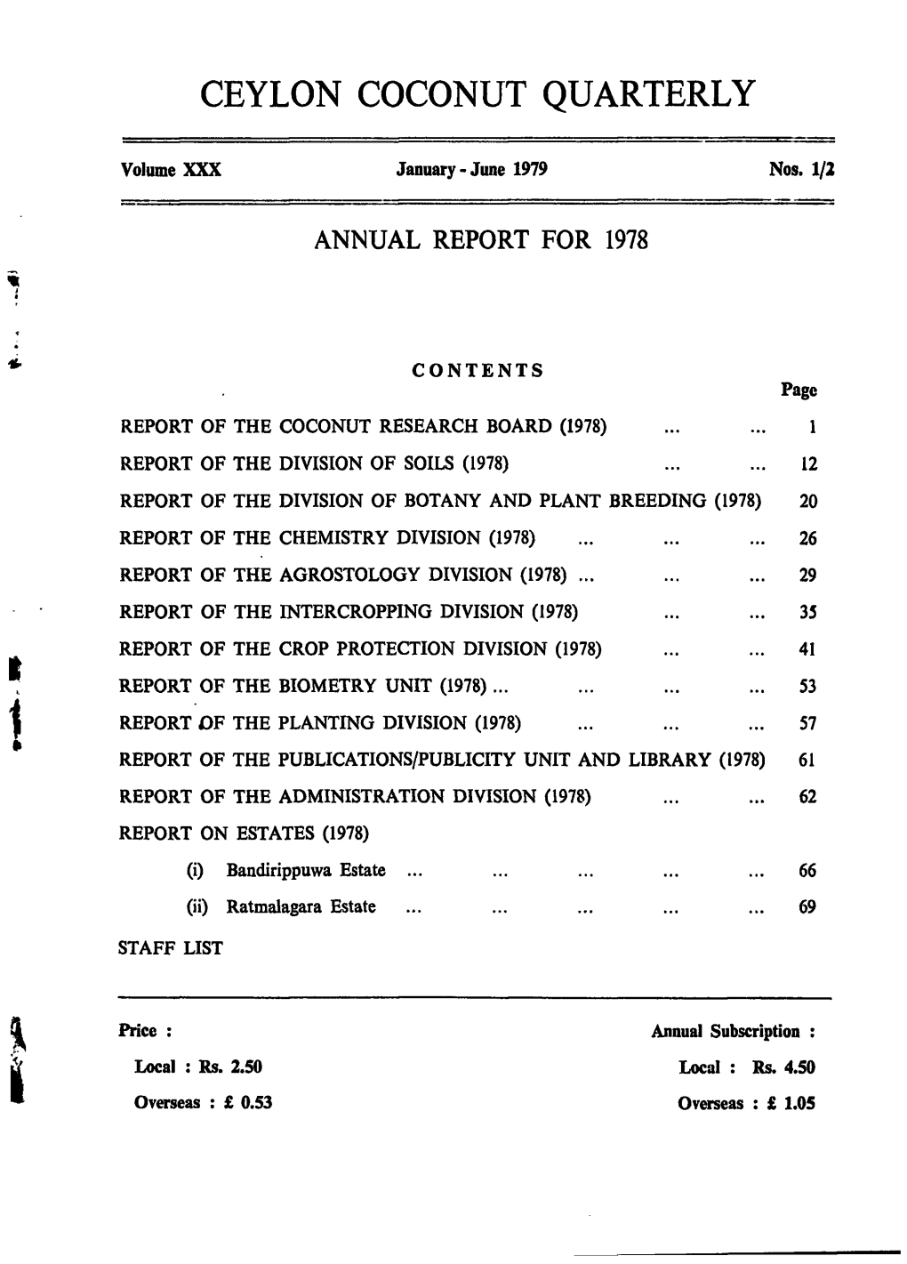 Ceylon Coconut Quarterly