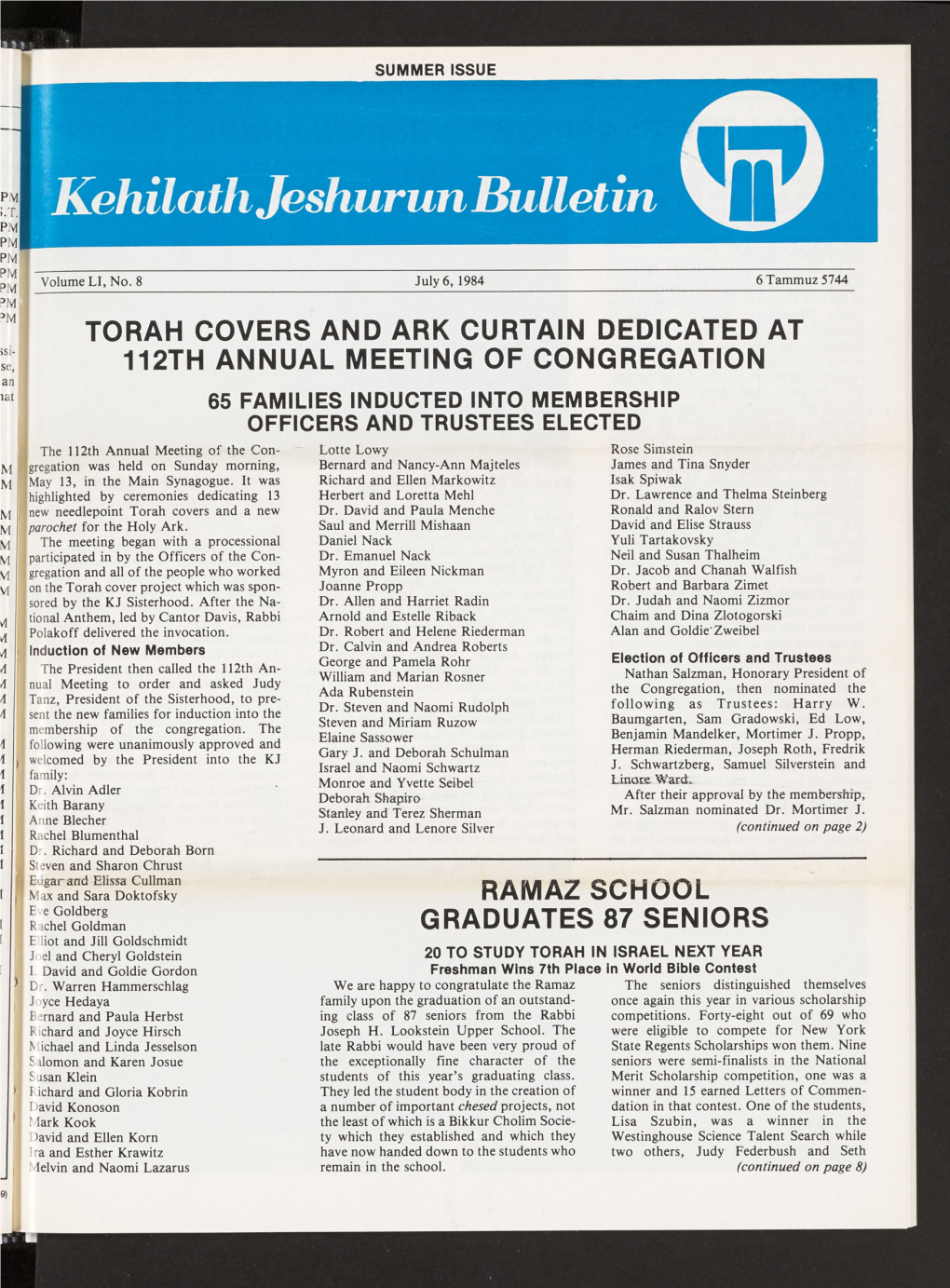 Kehilathjeshurunbulletin ©