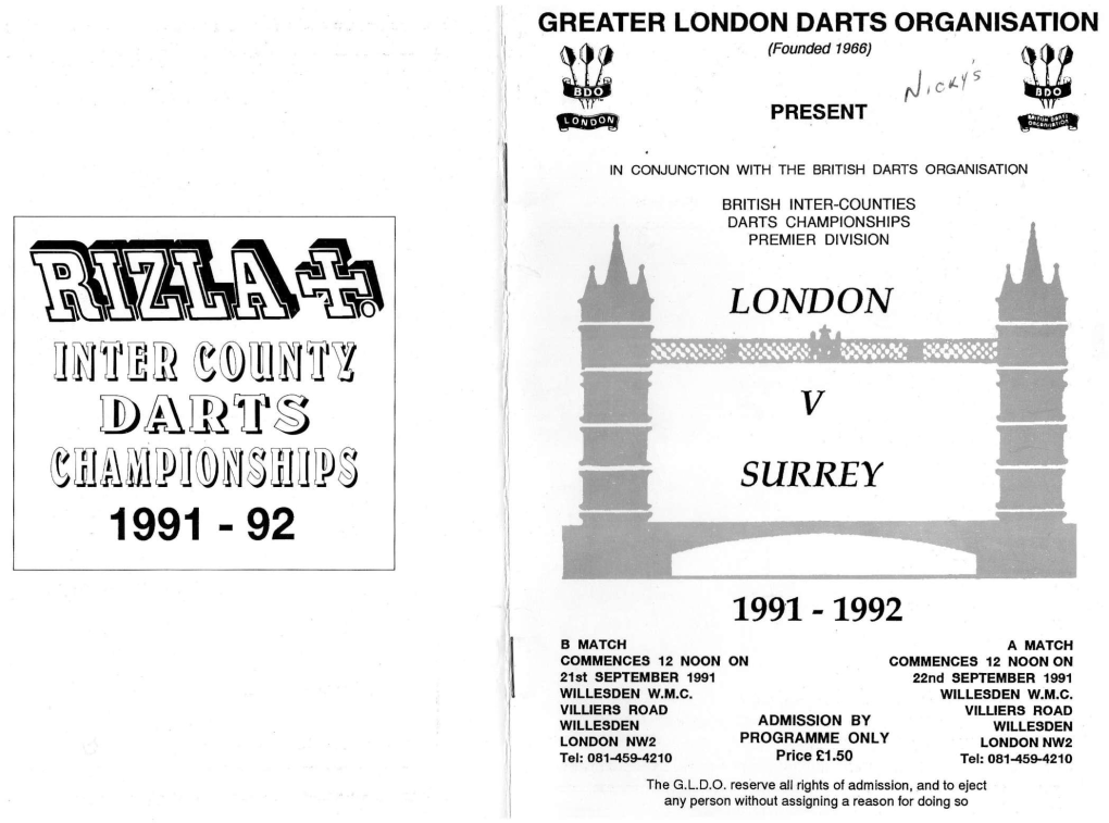 LONDON V SURREY