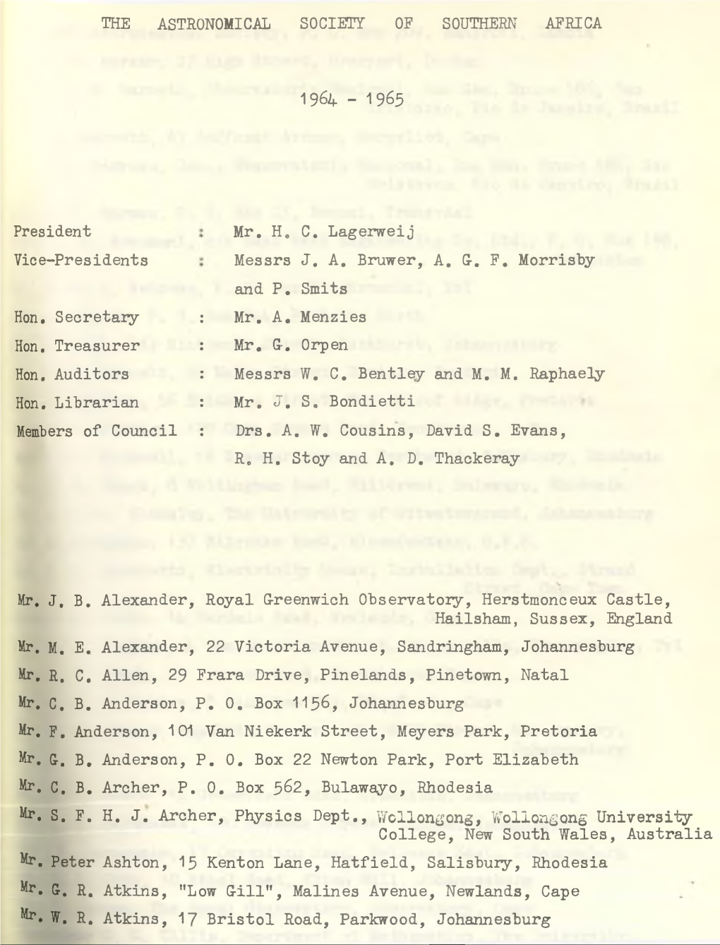 1964-Assa Membership