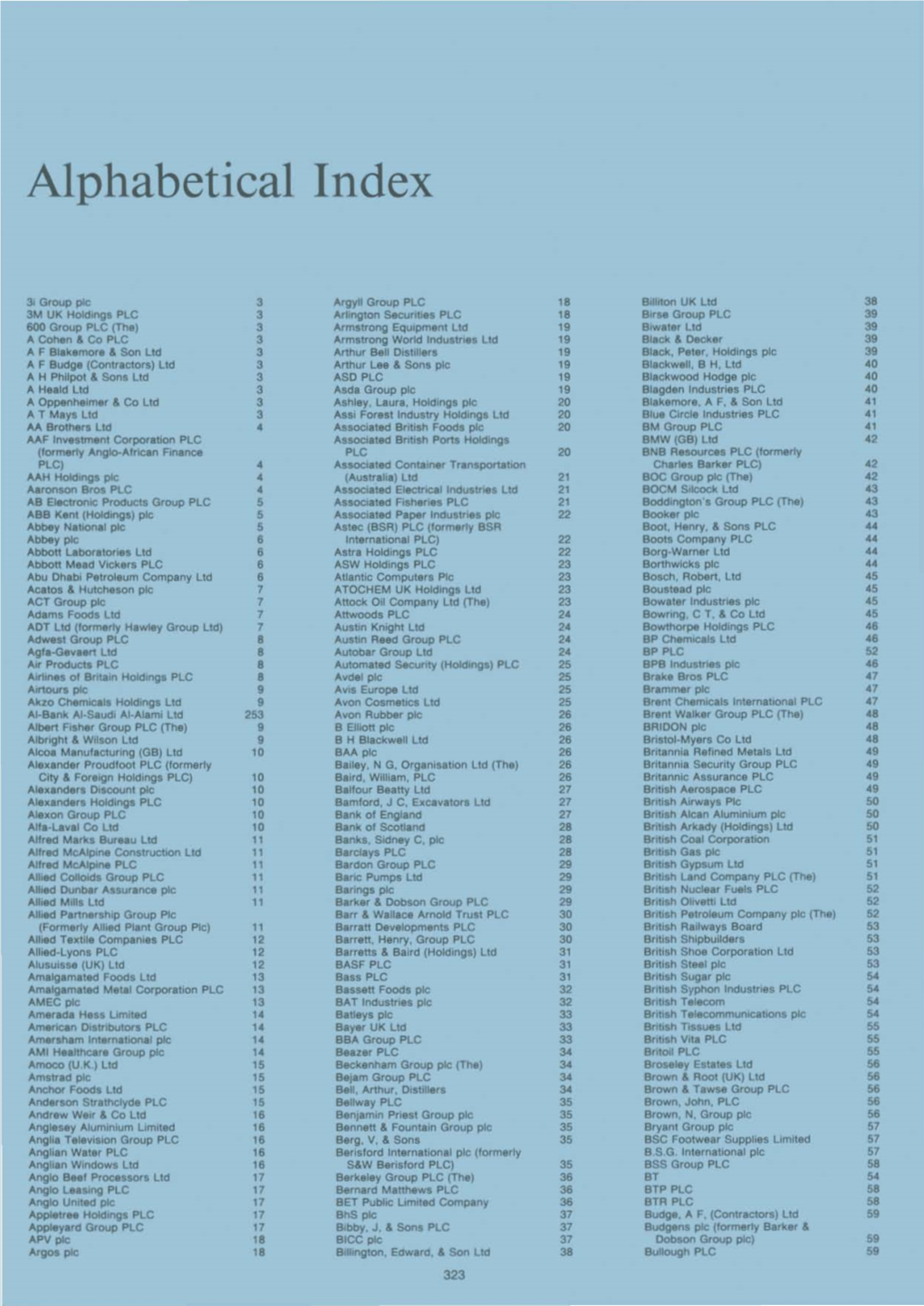 Alphabetical Index